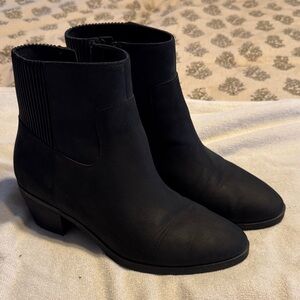 Vionic Black Ankle Booties with Elastic Side Panel